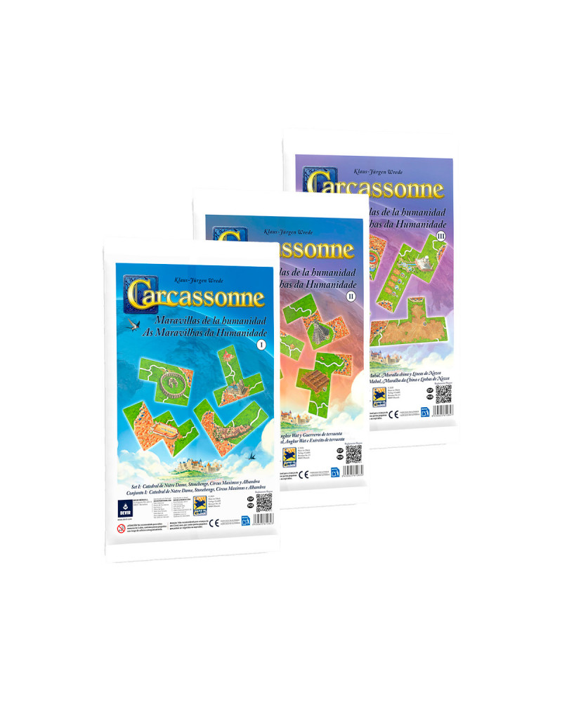 Pack Carcassonne Maravillas I, II y III | Expansiones Nalua